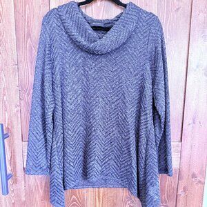 AB Studio Black Cowl Neck Sweater XL NWT Lightweight Flowy Tunic